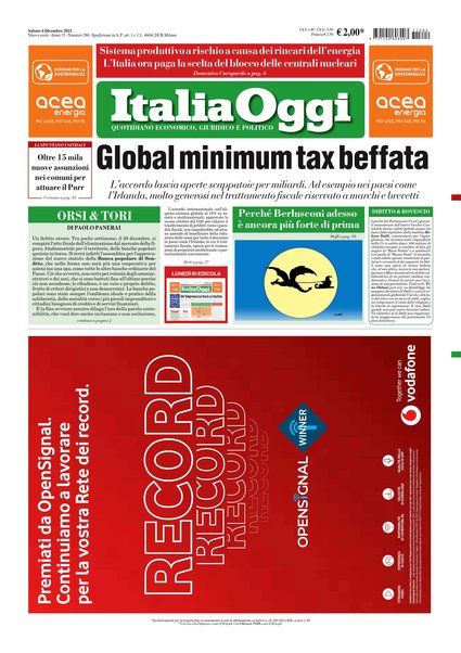 Italia oggi : quotidiano di economia finanza e politica